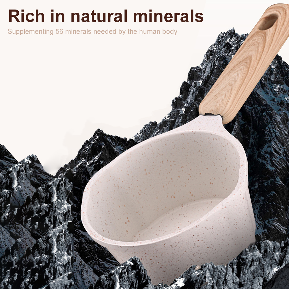 Camping Cooking Frying Pan - Mini Boiling Pan Wooden Handle Butter
