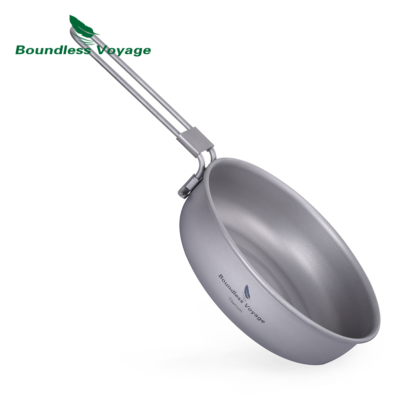 Camping Cooking Meals - Boundless Voyage Ultra-light Titanium Frying Pan