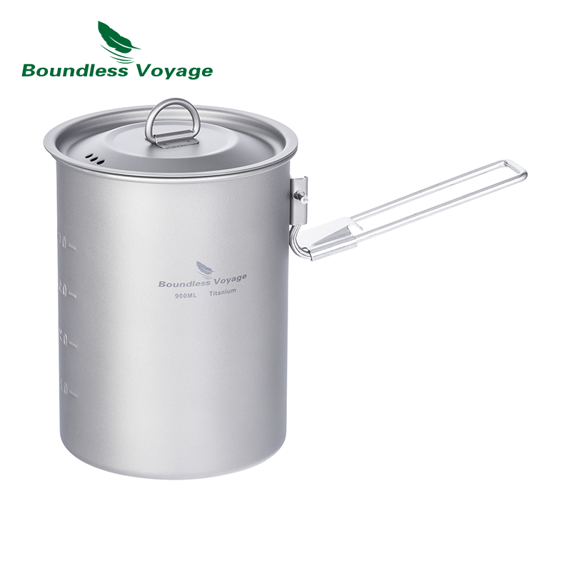 Camping Cooking Meals - Boundless Voyage 900ml Titanium Pot Cup
