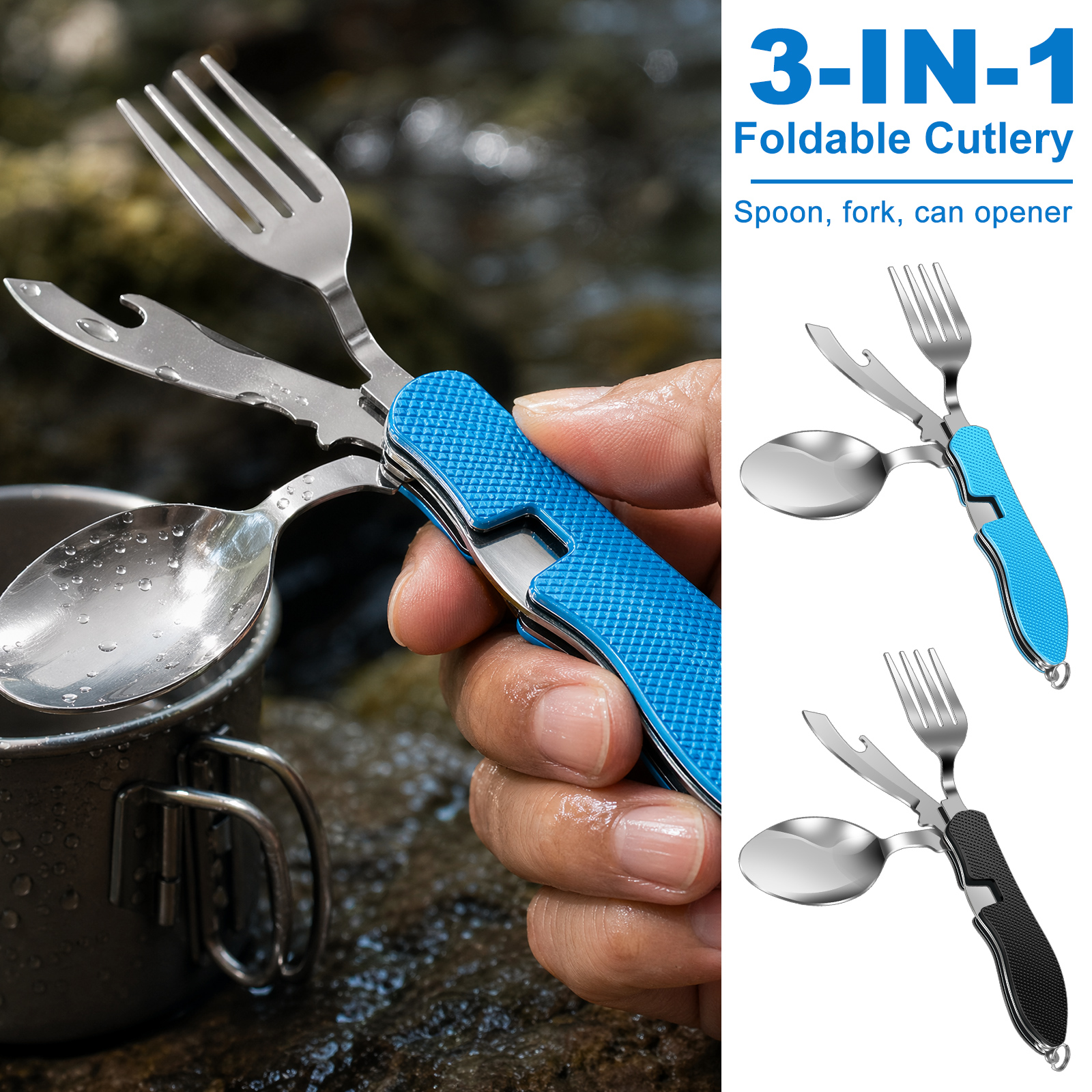Multifunction 3 in 1 Camping U - Camping Cooking Cutlery Set บทวิจารณ์และราคา