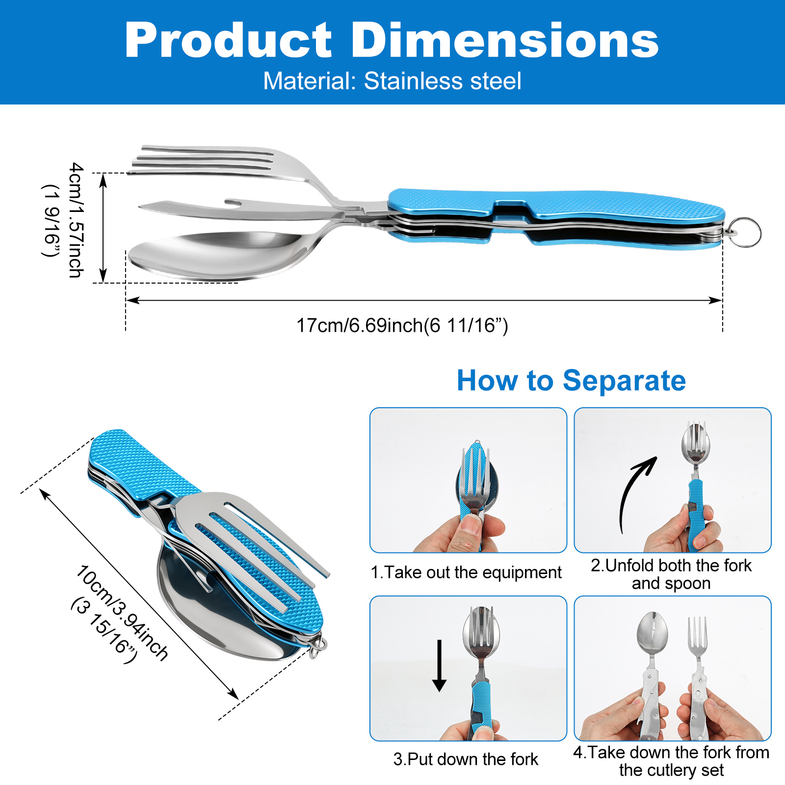 Multifunction 3 in 1 Camping U - Camping Cooking Cutlery Set บทวิจารณ์และราคา