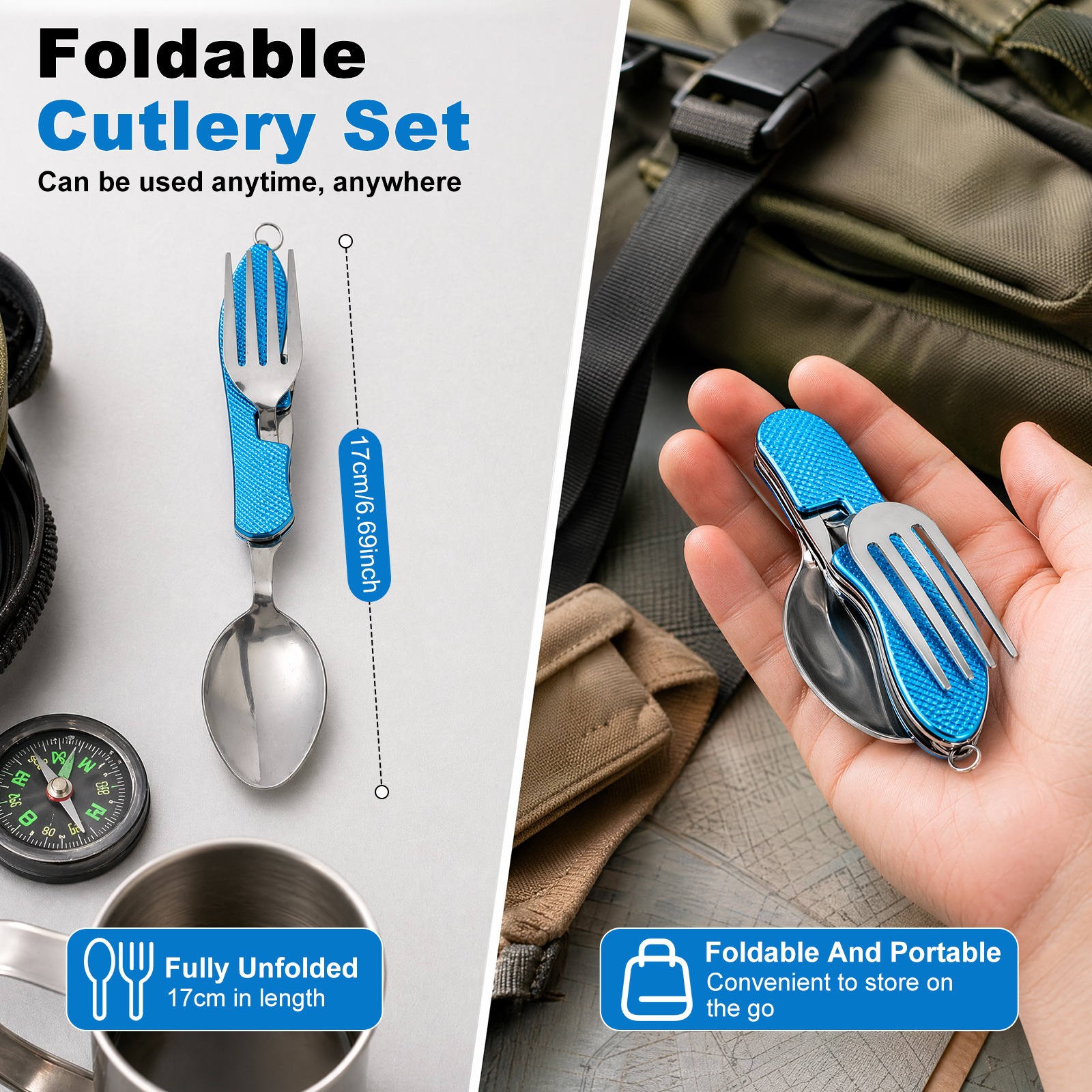 Multifunction 3 in 1 Camping U - Camping Cooking Cutlery Set บทวิจารณ์และราคา