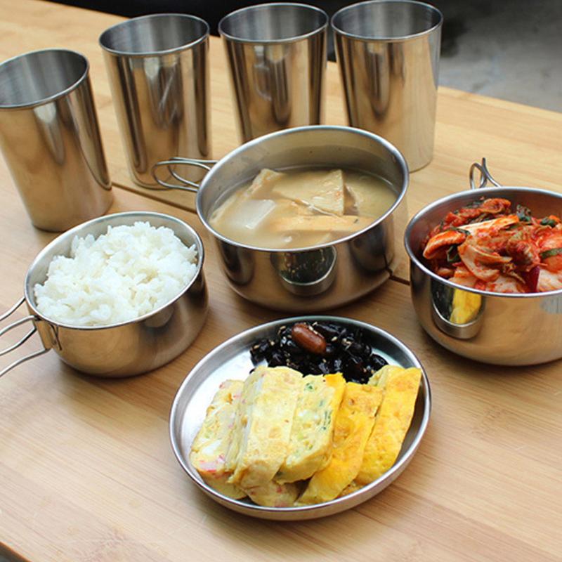8pcs/set Stainless Steel Outdo - Camping Cooking Pack บทวิจารณ์และราคา