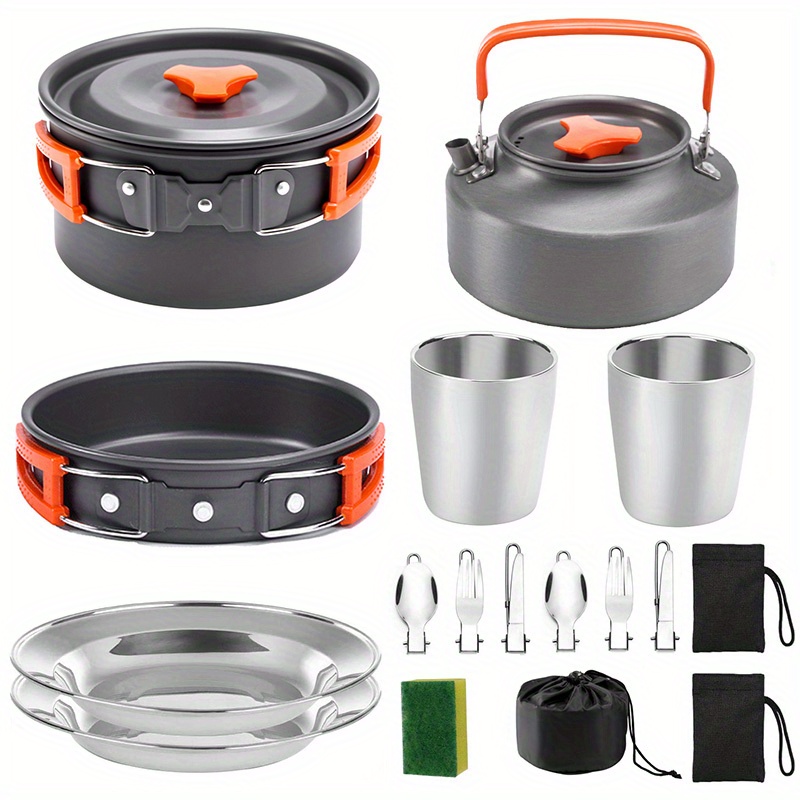 17pcs Camping Cookware Set, Po - Camping Cooking Pots And Pans Set บทวิจารณ์และราคา