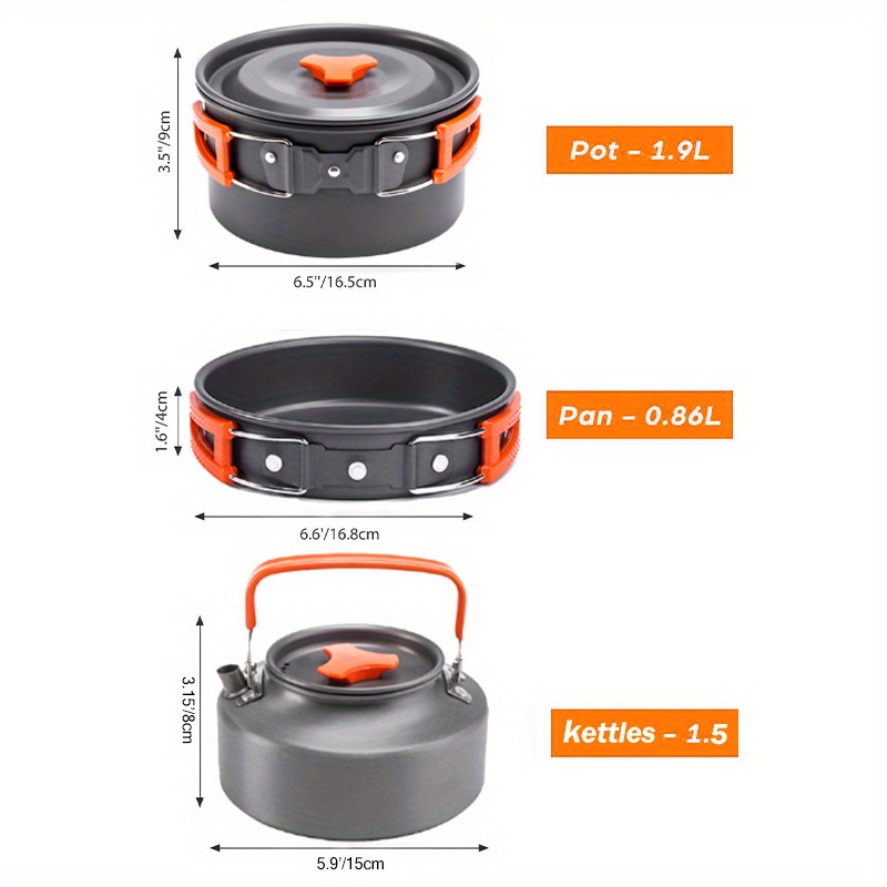 17pcs Camping Cookware Set, Po - Camping Cooking Pots And Pans Set บทวิจารณ์และราคา