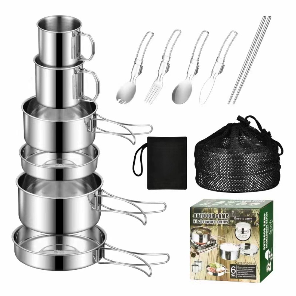 12PCS Adventure Camp Cook Set  - Camping Cooking Pots And Pans Set บทวิจารณ์และราคา