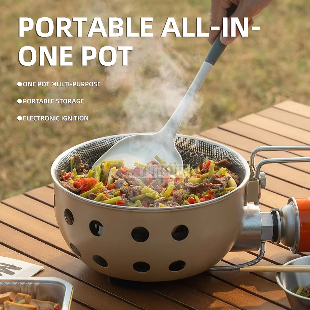 Outdoor portable cassette stov - Camping Cooking One Pot บทวิจารณ์และราคา
