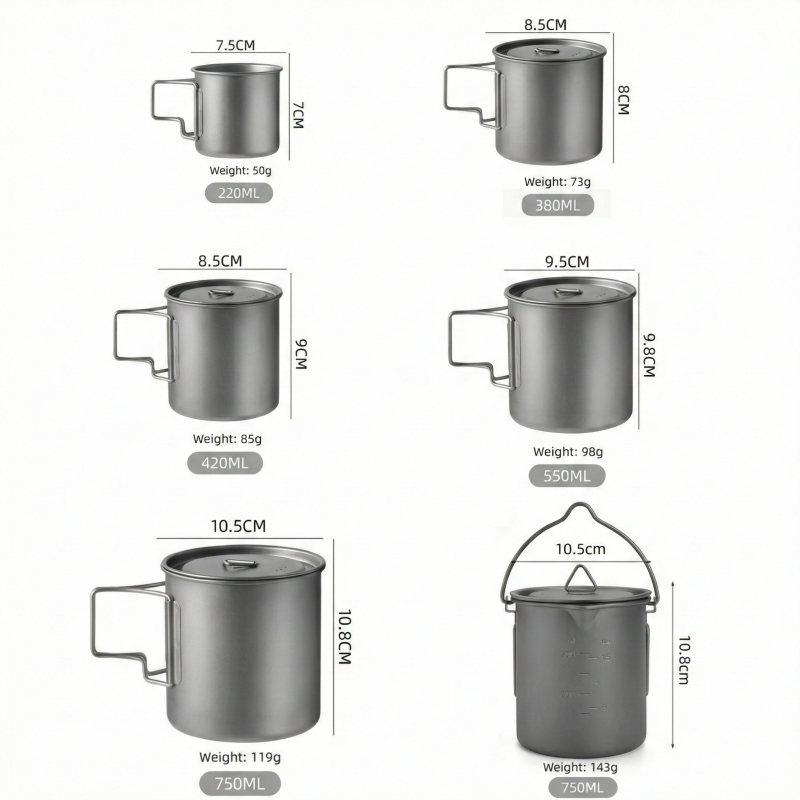 Titanium Camping Mug with Fold - Camping Cooking Set With Bag บทวิจารณ์และราคา