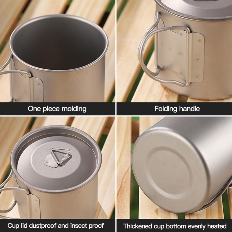 Titanium Camping Mug with Fold - Camping Cooking Set With Bag บทวิจารณ์และราคา