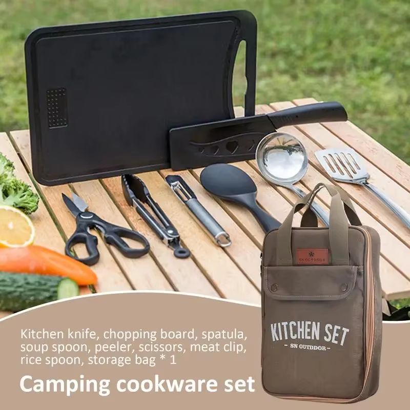 8pcs Camping Kitchen Cookware  - Camping Cooking Set With Bag บทวิจารณ์และราคา