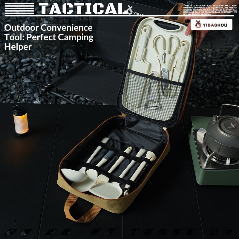 Portable 9Pcs Camping Kitchenw - Camping Cooking Set With Bag บทวิจารณ์และราคา