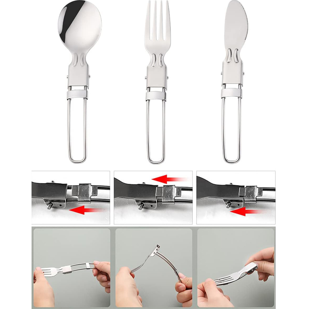 Camping Flatware Sets Stainles - Camping Cooking Cutlery Set บทวิจารณ์และราคา