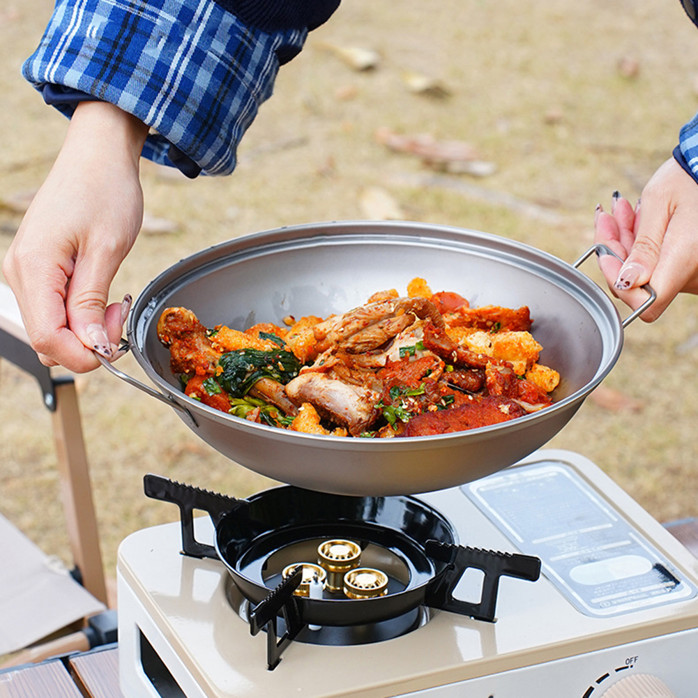 Titanium Wok Pan with Lid Doub - Camping Cooking Pots And Pans Set บทวิจารณ์และราคา