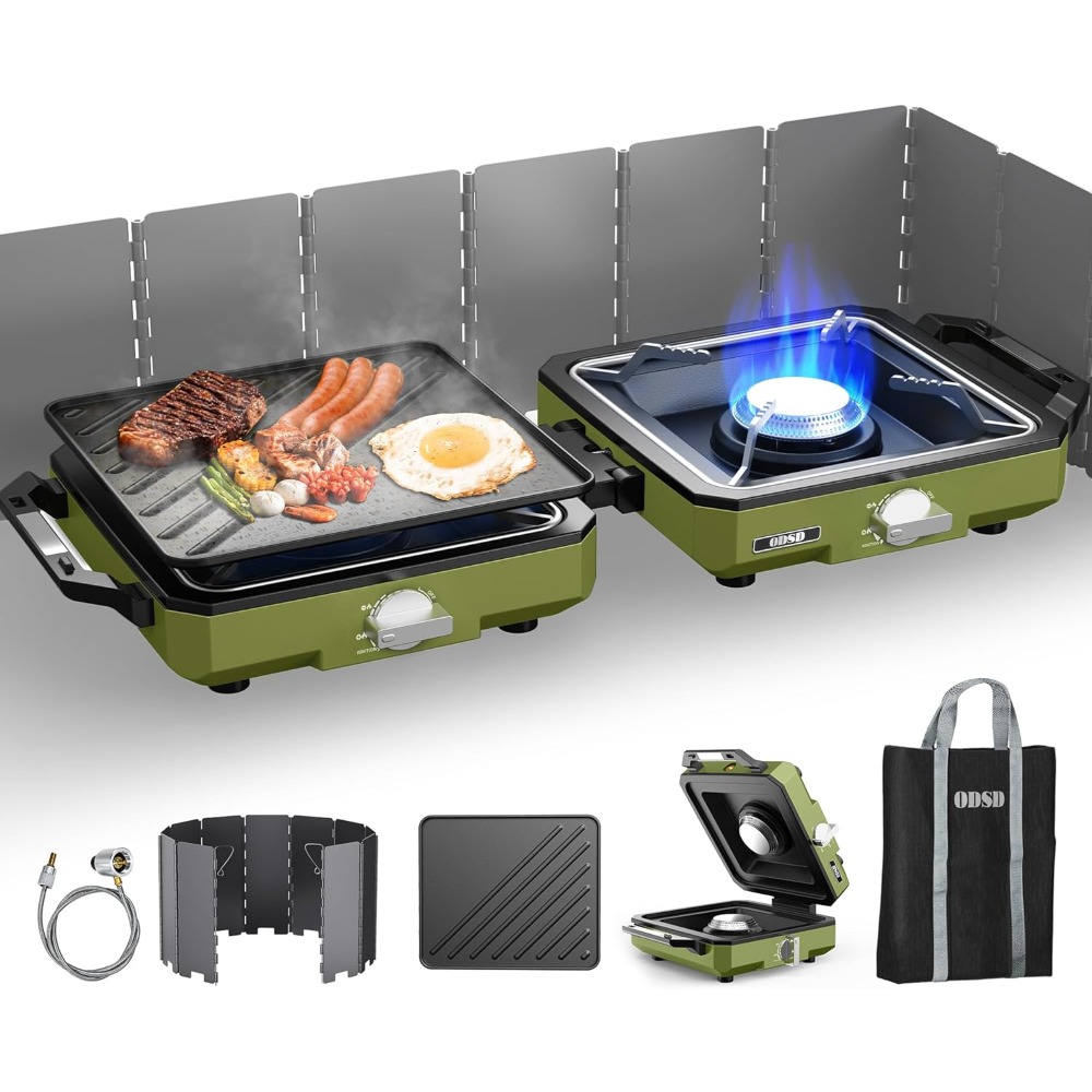 2 Burner Propane Camping Stove - Camping Cooking Frying Pan บทวิจารณ์และราคา