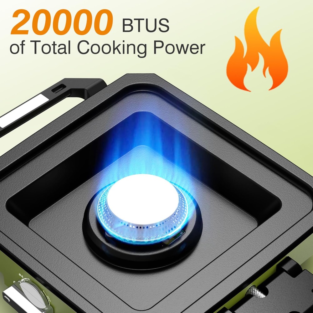 2 Burner Propane Camping Stove - Camping Cooking Frying Pan บทวิจารณ์และราคา