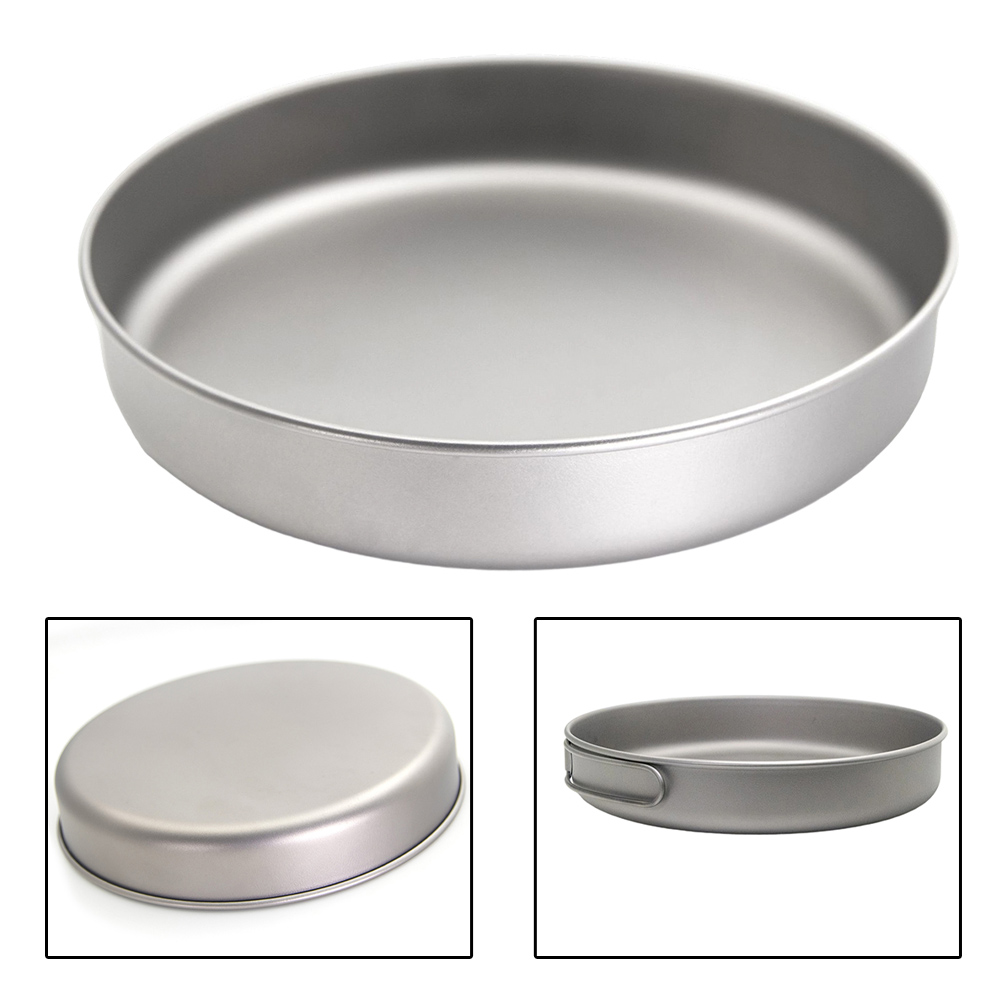 Ultralight Pure Ti Frypan Pot  - Camping Cooking Frying Pan บทวิจารณ์และราคา