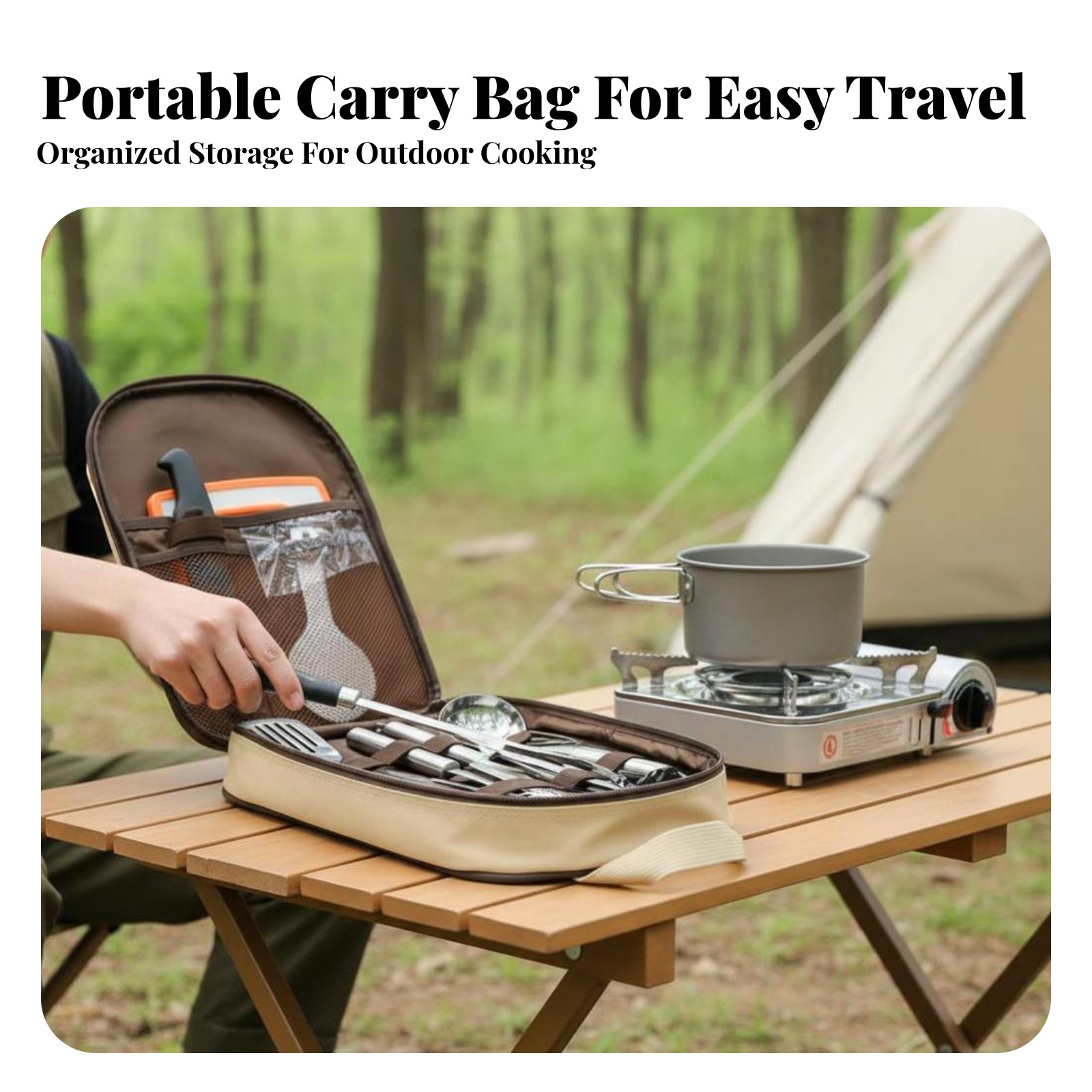 Outdoor Portable Cooking Utens - Camping Cooking And Dining Set บทวิจารณ์และราคา