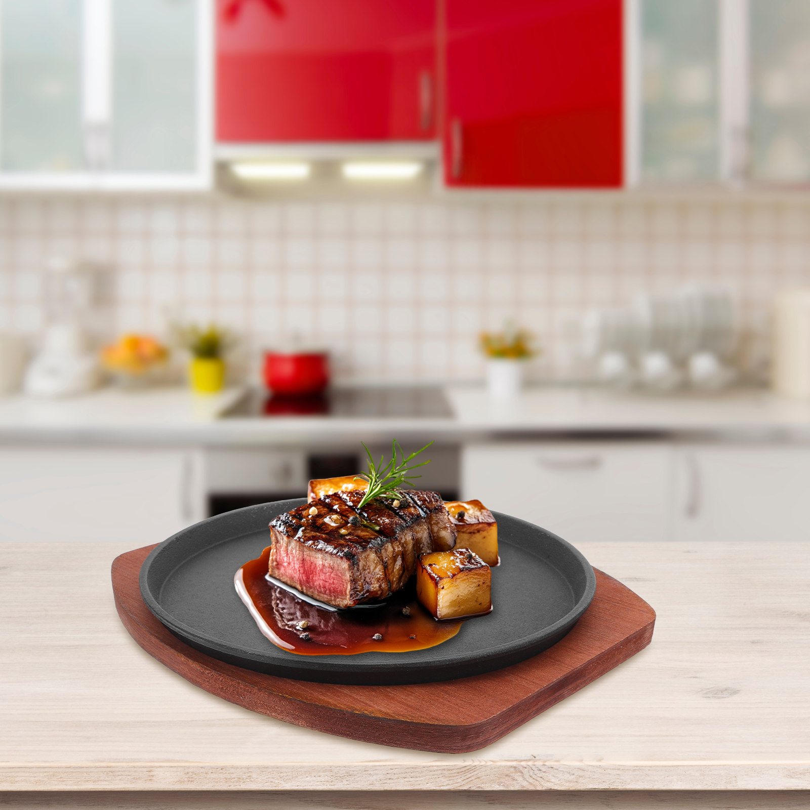Thickened Cast Iron Grill Pan  - Camping Cooking Frying Pan บทวิจารณ์และราคา