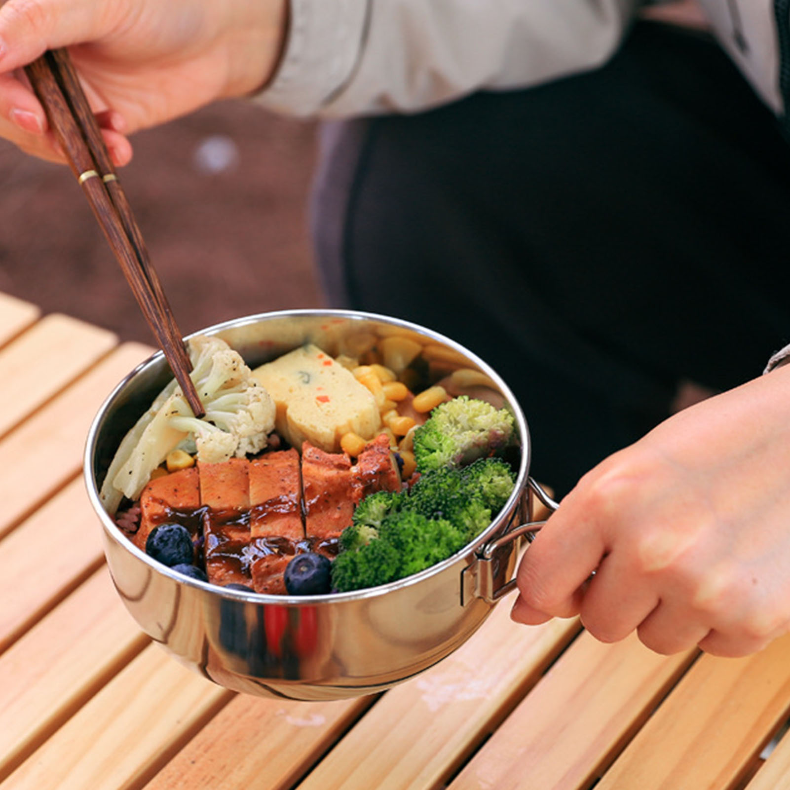 Foldable Camping Pot Stainless - Camping Cooking Meals บทวิจารณ์และราคา