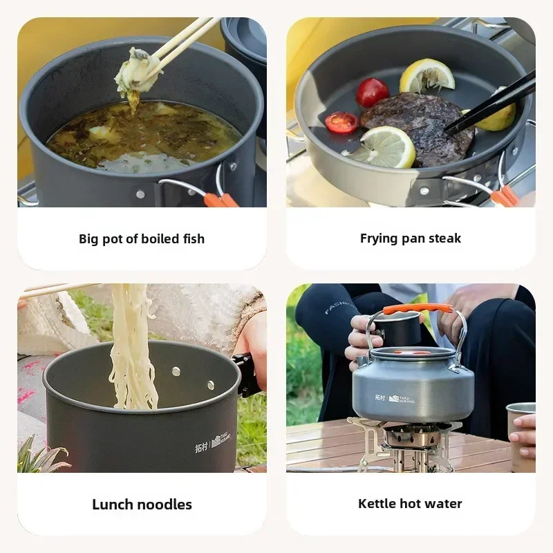 10PCS Ultralight Aluminum Camp - Camping Cooking One Pot บทวิจารณ์และราคา