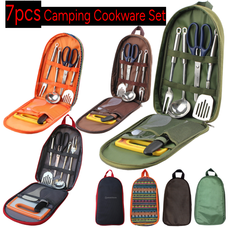 7pcs Camping Kitchen Utensil S - Camping Cooking Cutlery Set บทวิจารณ์และราคา