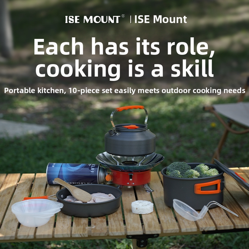 Portable Outdoor Camping 10Pcs - Camping Cooking Set Ds 308 บทวิจารณ์และราคา