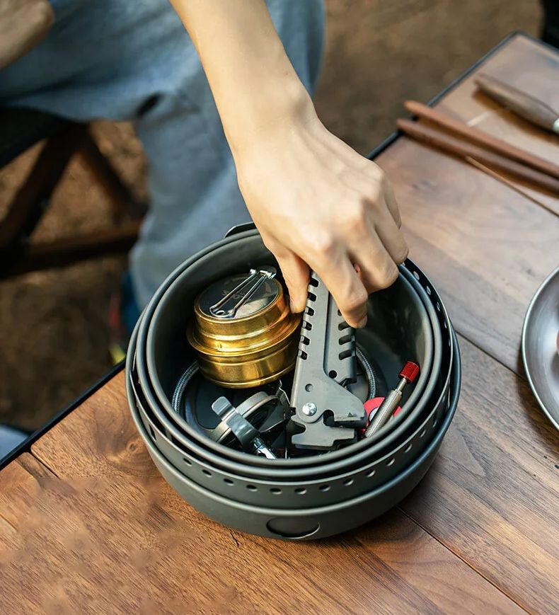 Camping Gas Stove Alcohol Stov - Camping Cooking Pots And Pans Set บทวิจารณ์และราคา