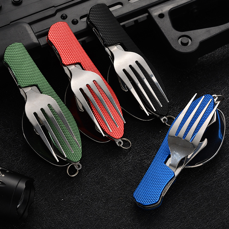 4 in1 Foldable Camping Utensil - Camping Cooking Cutlery Set บทวิจารณ์และราคา