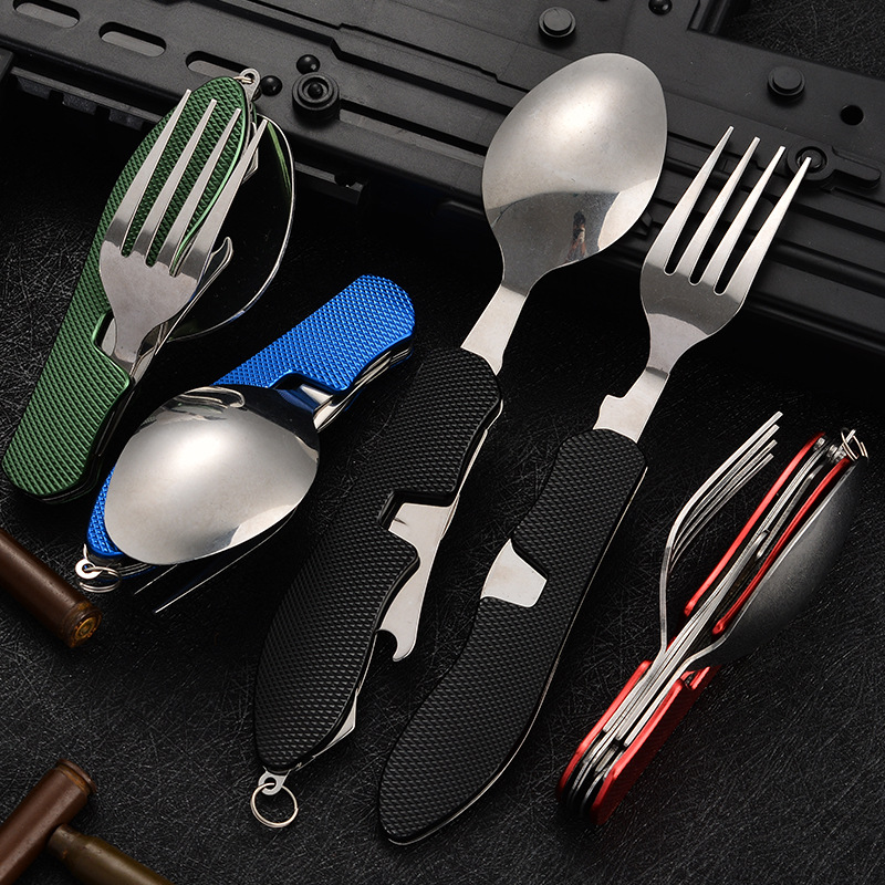 4 in1 Foldable Camping Utensil - Camping Cooking Cutlery Set บทวิจารณ์และราคา