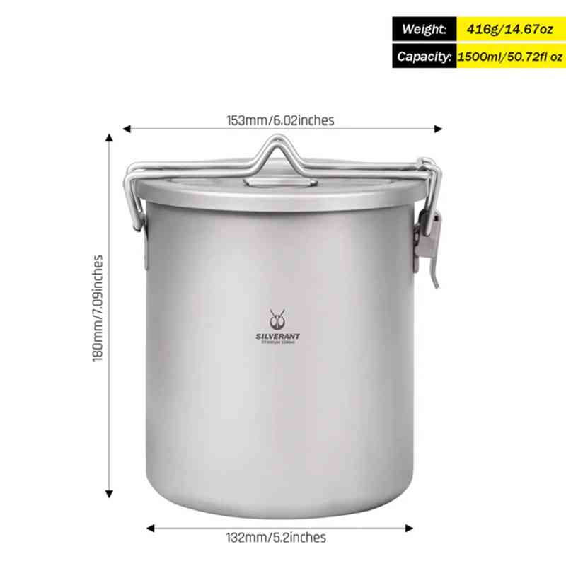 Silverant Camping Titanium Pot - Camping Cooking Set With Bag บทวิจารณ์และราคา