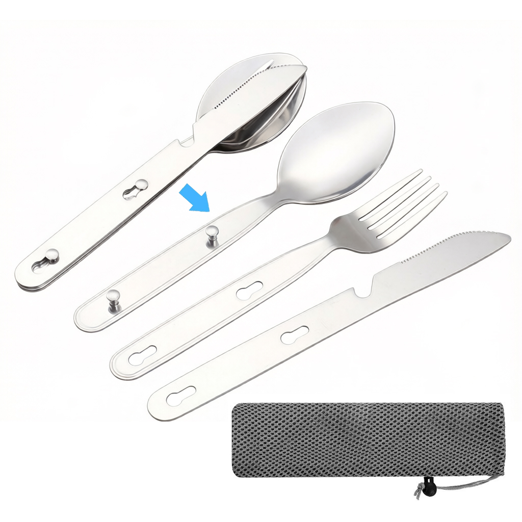 3pcs/set Folding Spoon Fork Kn - Camping Cooking Cutlery Set บทวิจารณ์และราคา