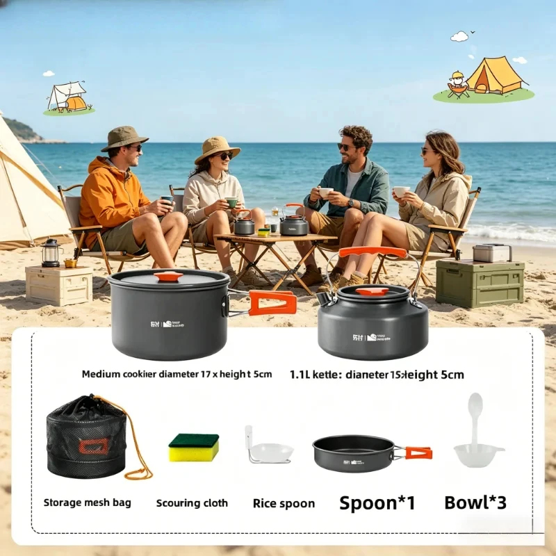 Camping Cookware Set Outdoor P - Camping Cooking And Dining Set บทวิจารณ์และราคา