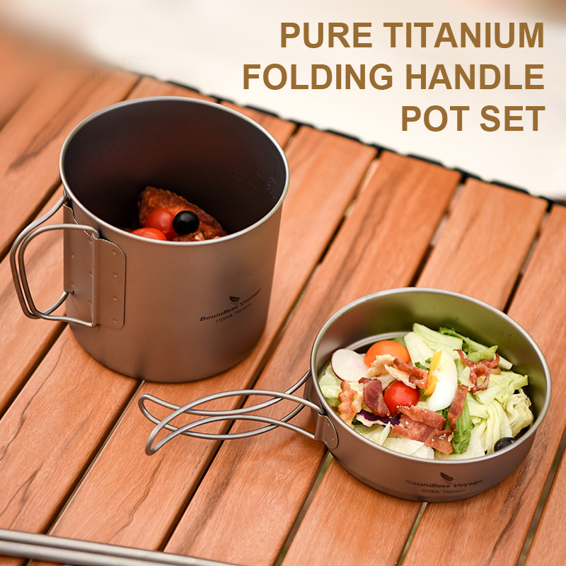 Pure Titanium Folding Handle P - Camping Cooking Pots And Pans Set บทวิจารณ์และราคา