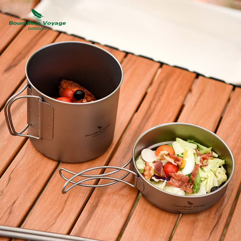 Pure Titanium Folding Handle P - Camping Cooking Pots And Pans Set บทวิจารณ์และราคา