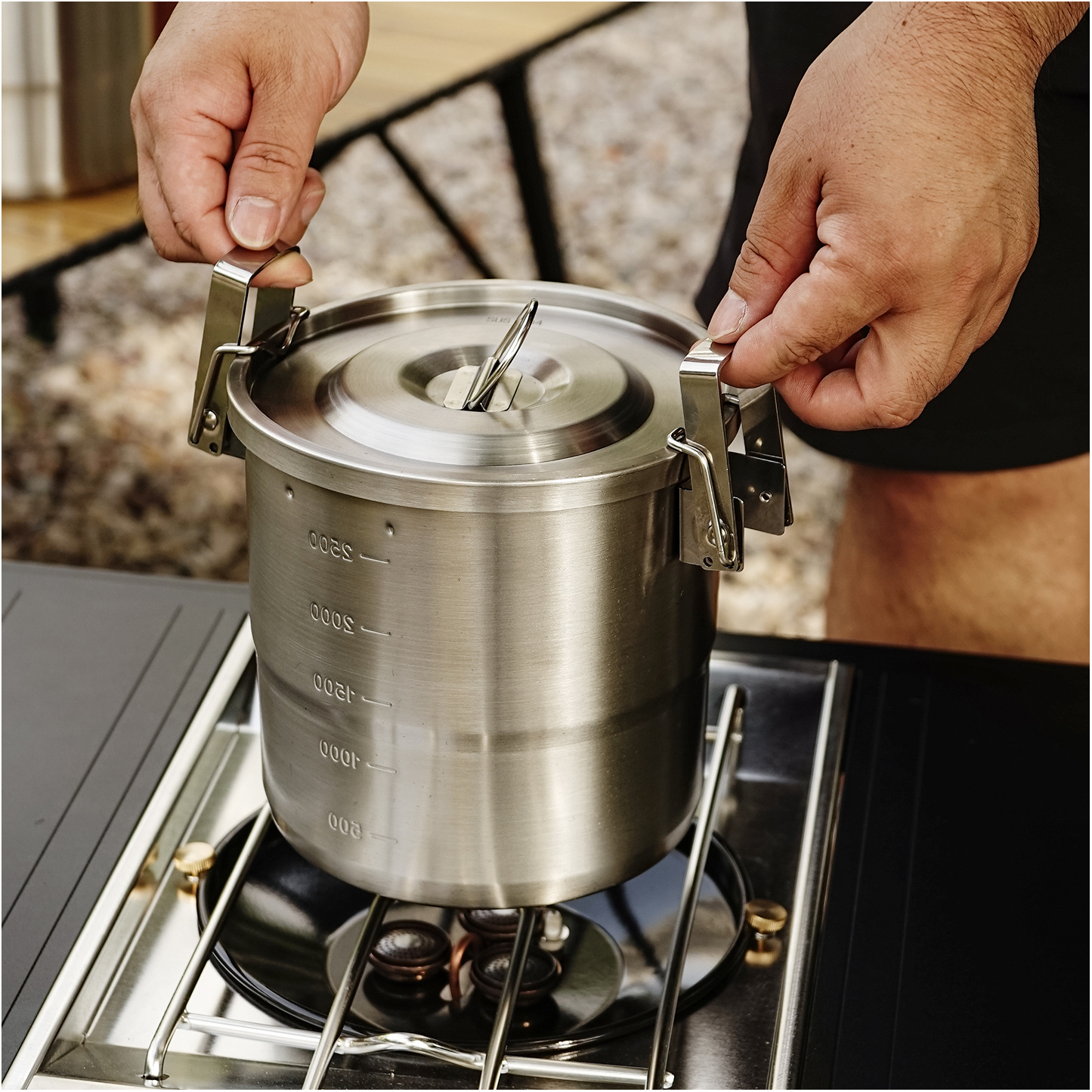 Outdoor 304 stainless steel po - Camping Cooking Pots And Pans Set บทวิจารณ์และราคา