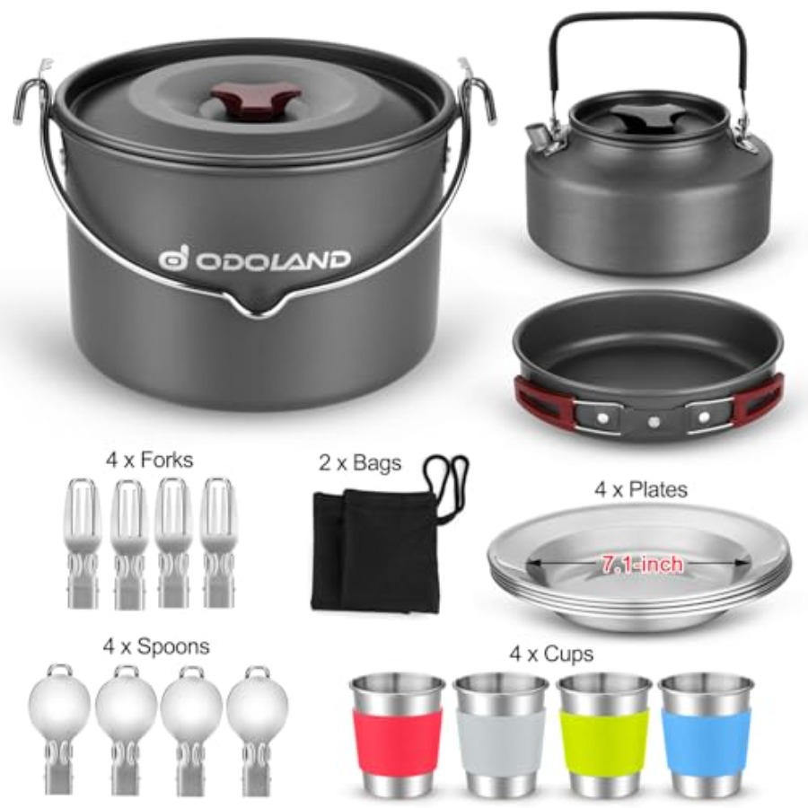 22pcs Camping Cookware Mess Ki - Camping Cooking Pots And Pans Set บทวิจารณ์และราคา