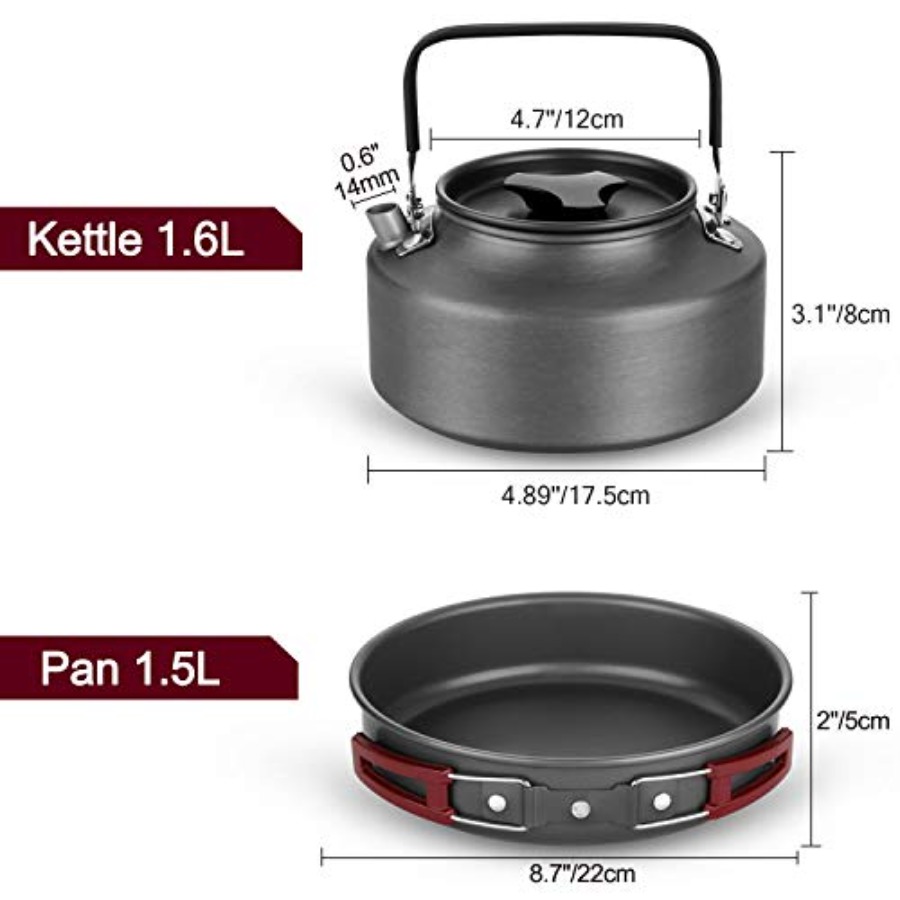 22pcs Camping Cookware Mess Ki - Camping Cooking Pots And Pans Set บทวิจารณ์และราคา