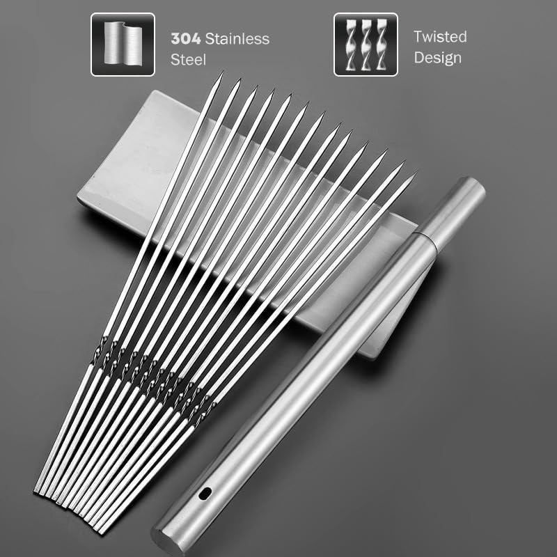 Stainless Steel Barbecue Skewe - Camping Cooking Candle บทวิจารณ์และราคา