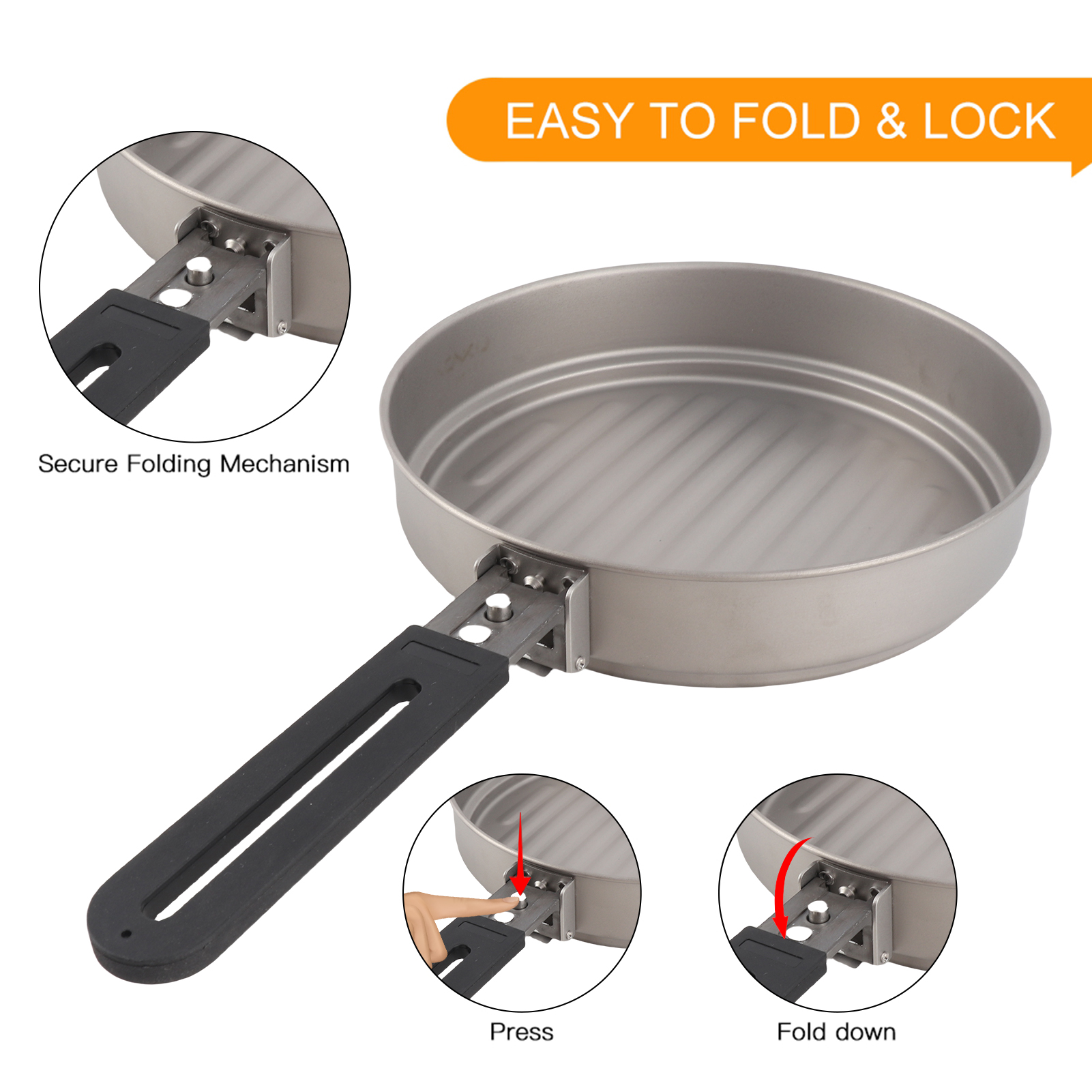 Lixada 1100ml Titanium Fry Pan - Camping Cooking Frying Pan บทวิจารณ์และราคา