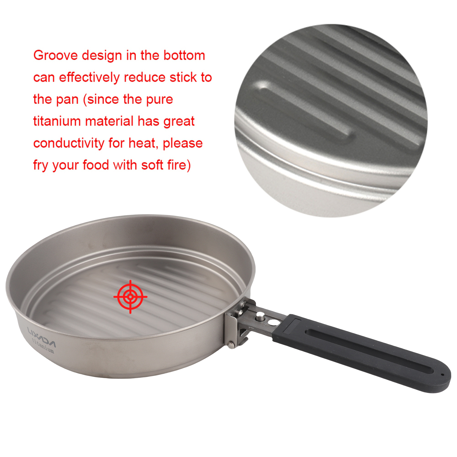 Lixada 1100ml Titanium Fry Pan - Camping Cooking Frying Pan บทวิจารณ์และราคา