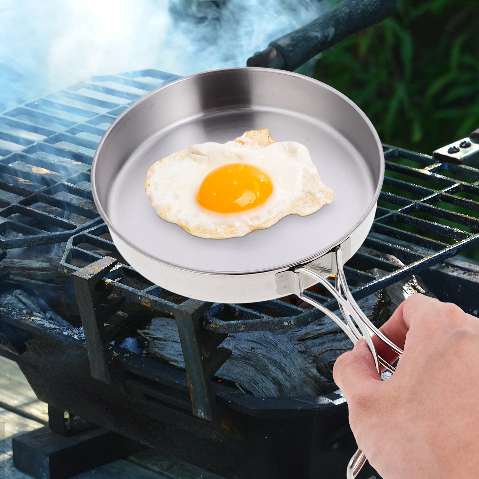 Portable Frying Pan Stainless  - Camping Cooking Frying Pan บทวิจารณ์และราคา