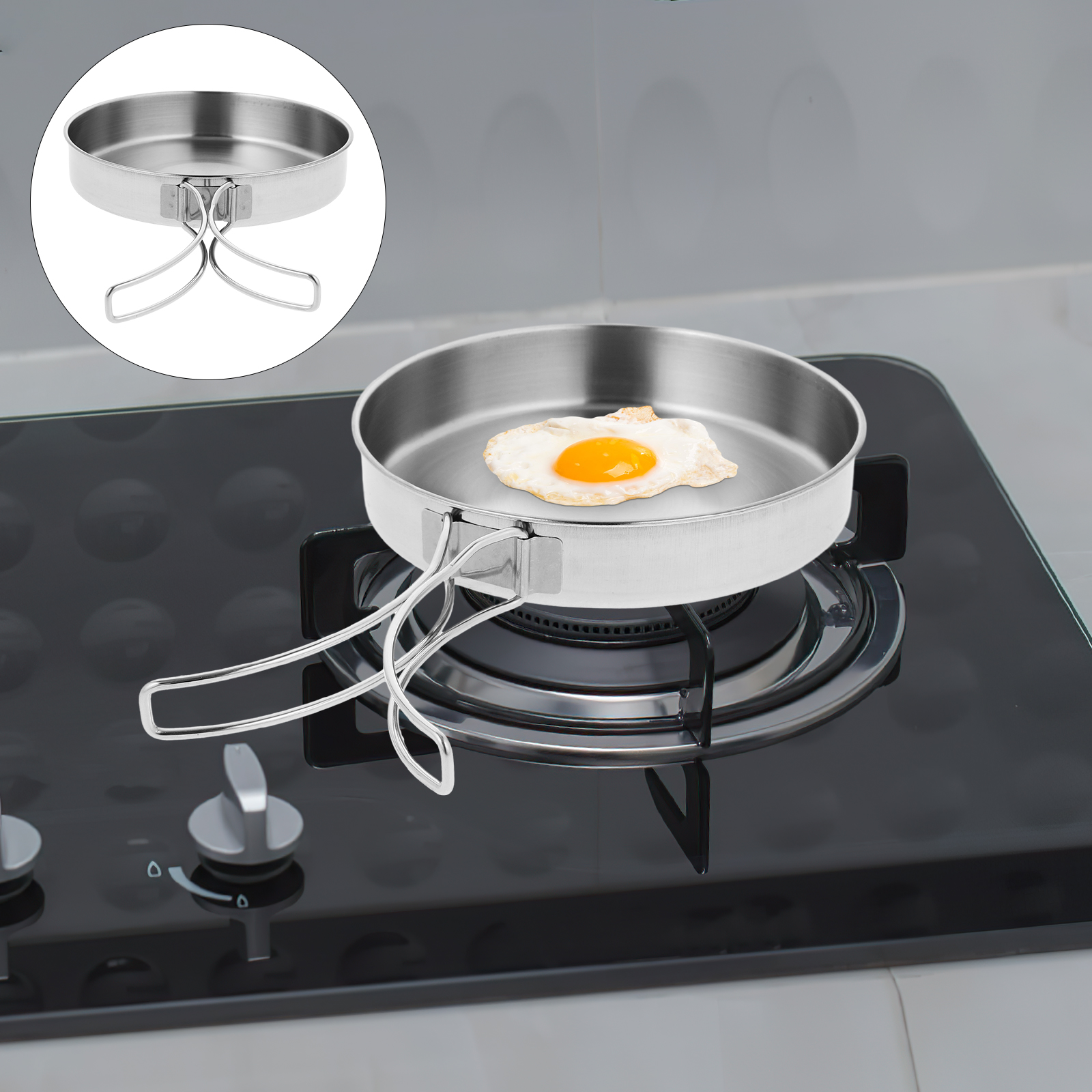 Portable Frying Pan Stainless  - Camping Cooking Frying Pan บทวิจารณ์และราคา