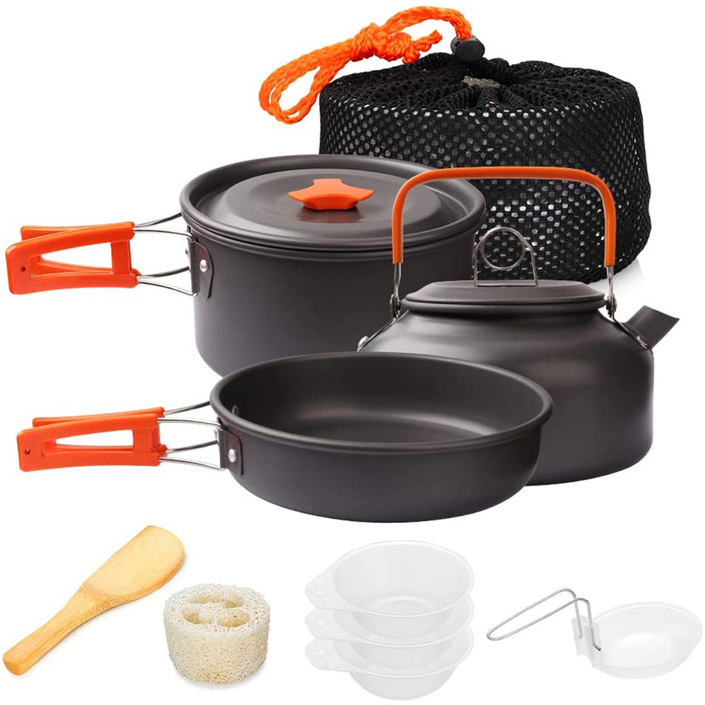 1pcs/1set Camping Cookware Kit - Camping Cooking Set With Bag บทวิจารณ์และราคา