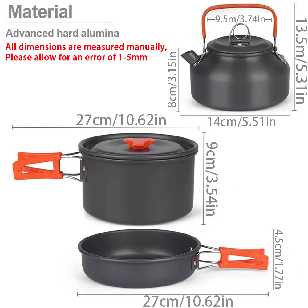 1pcs/1set Camping Cookware Kit - Camping Cooking Set With Bag บทวิจารณ์และราคา
