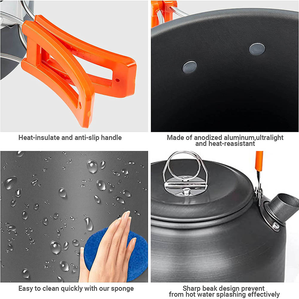 1pcs/1set Camping Cookware Kit - Camping Cooking Set With Bag บทวิจารณ์และราคา
