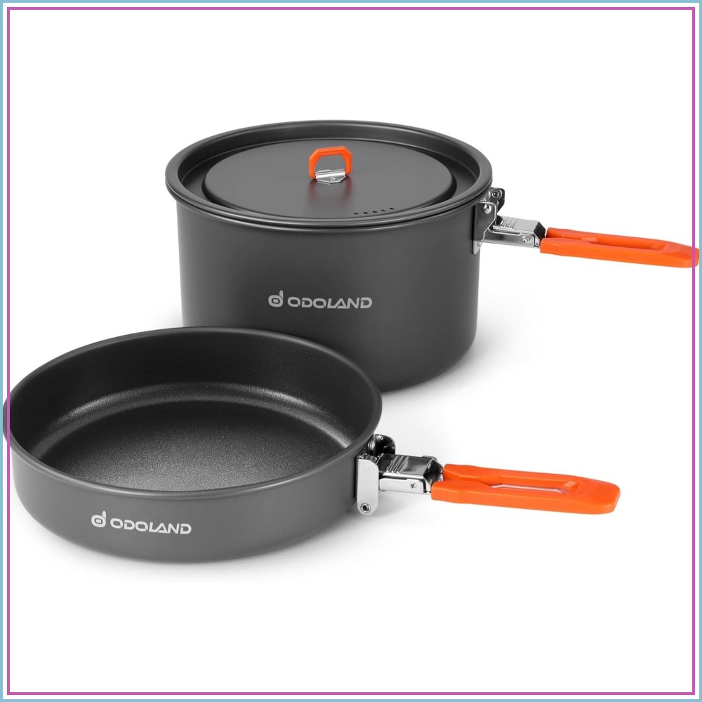 Non-Stick Camping Cookware Mes - Camping Cooking Pots And Pans Set บทวิจารณ์และราคา