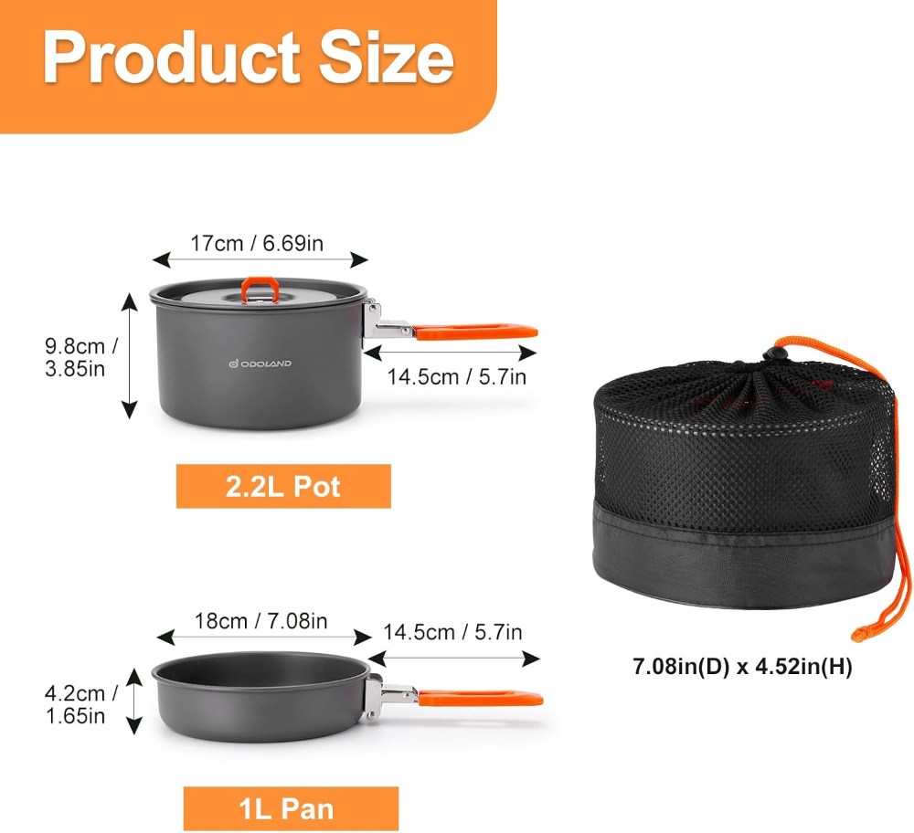 Non-Stick Camping Cookware Mes - Camping Cooking Pots And Pans Set บทวิจารณ์และราคา