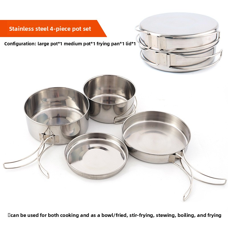 CLS 4-Piece Stainless Steel Ca - Camping Cooking And Dining Set บทวิจารณ์และราคา