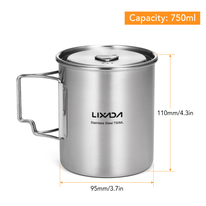 Lixada 750ml Cup Outdoor Stain - Camping Cooking Set With Bag บทวิจารณ์และราคา