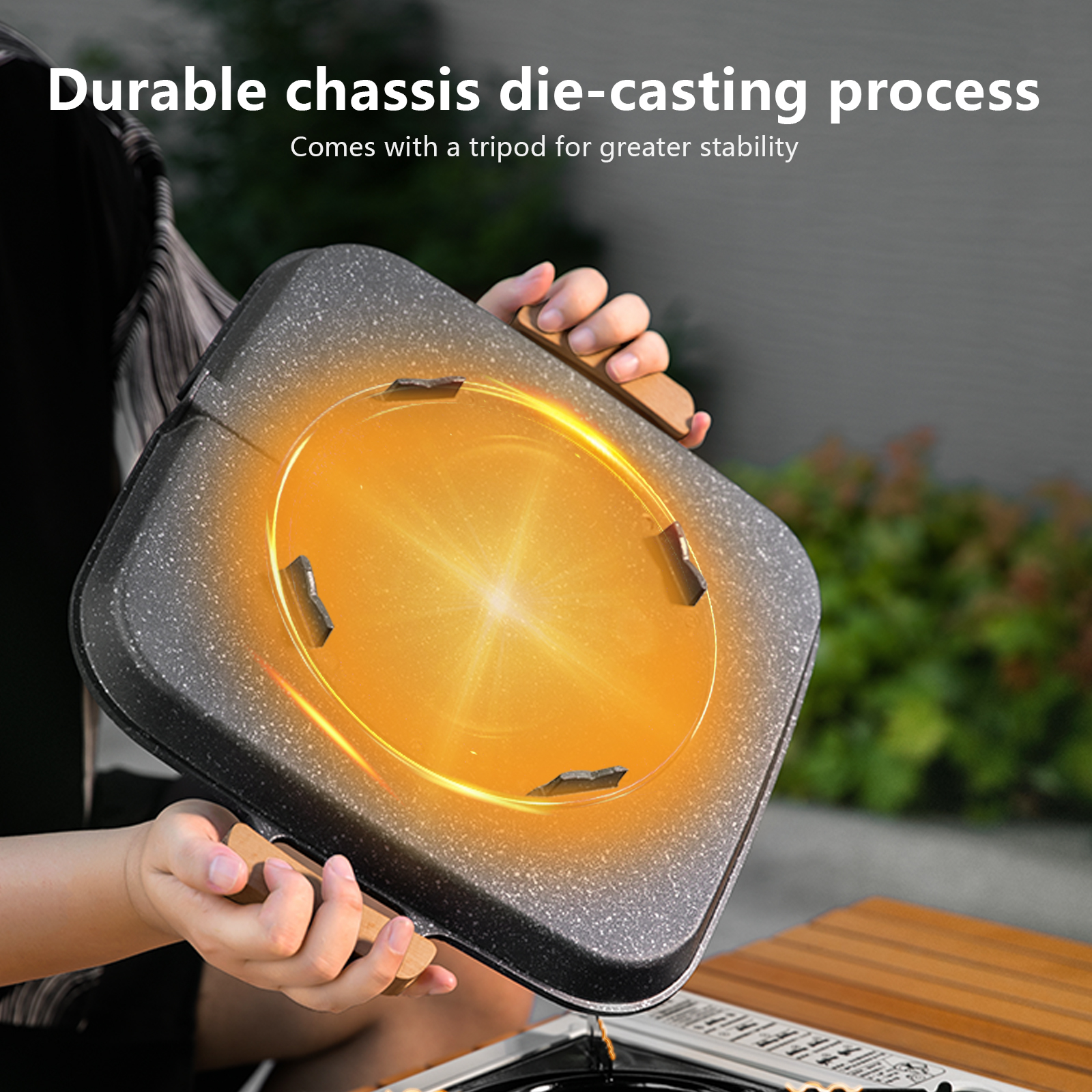 BISINNA Square BBQ Grill Pan N - Camping Cooking Frying Pan บทวิจารณ์และราคา